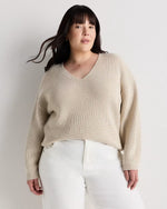 100% Organic Cotton Fisherman V-Neck Sweater - US 3051