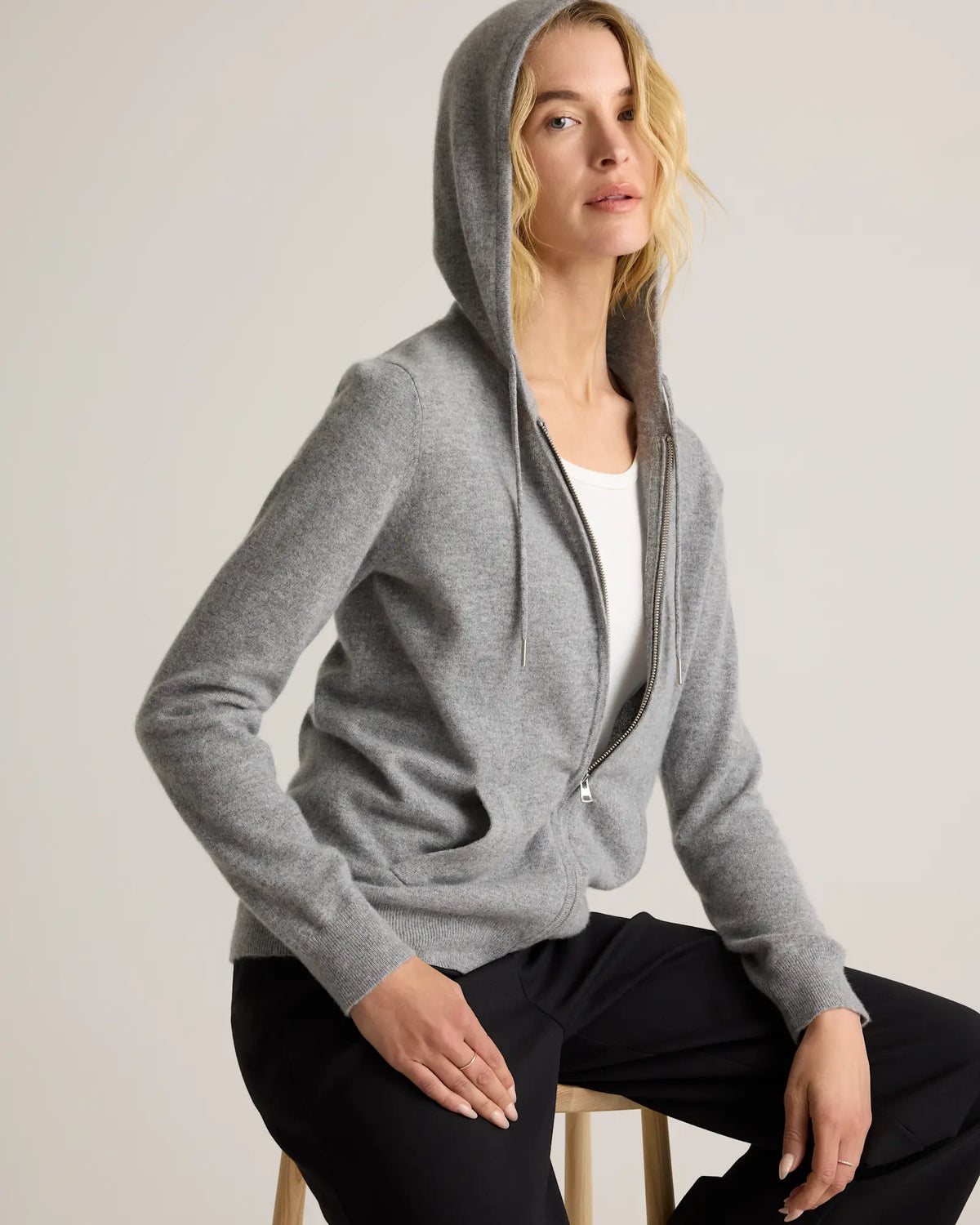 Mongolian Cashmere Full-Zip Hoodie - US 9338