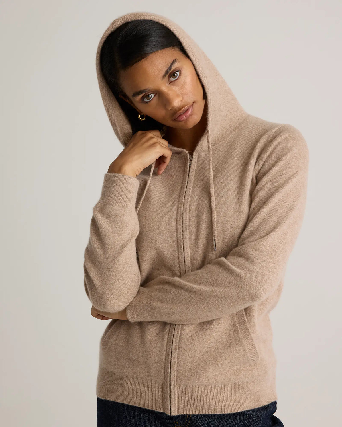Mongolian Cashmere Full-Zip Hoodie - US 1041
