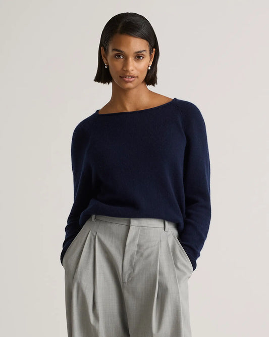 Mongolian Cashmere Boatneck Sweater - US 1990