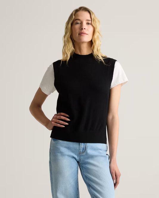 Mongolian Cashmere Mock Neck Sweater Vest - US 0121