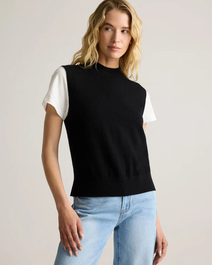 Mongolian Cashmere Mock Neck Sweater Vest - US 0121
