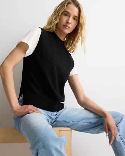 Mongolian Cashmere Mock Neck Sweater Vest - US 0121