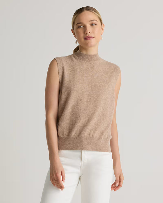 Mongolian Cashmere Mock Neck Sweater Vest - US 5981
