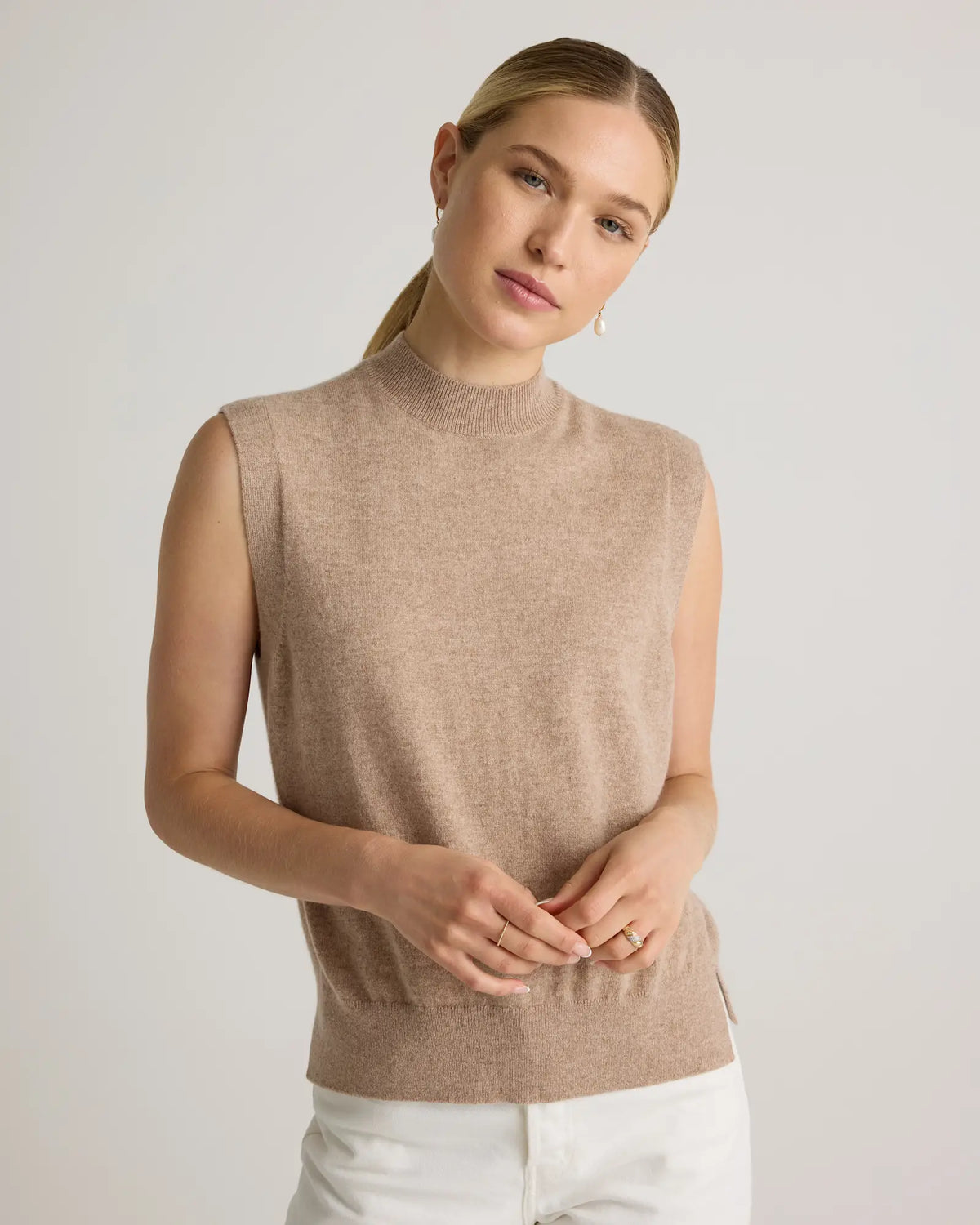 Mongolian Cashmere Mock Neck Sweater Vest - US 5981
