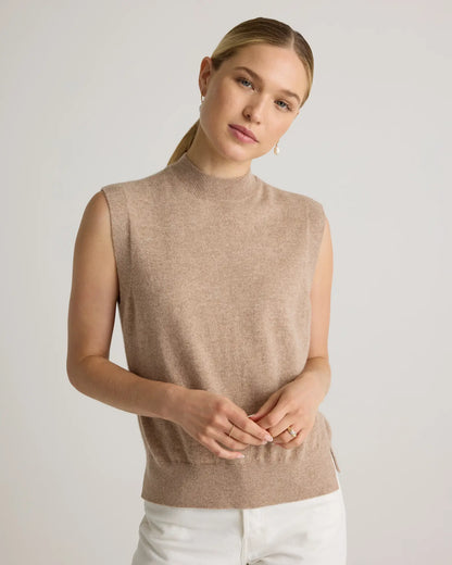 Mongolian Cashmere Mock Neck Sweater Vest - US 5981