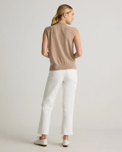 Mongolian Cashmere Mock Neck Sweater Vest - US 5981