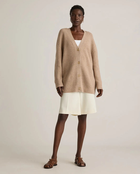 Mongolian Cashmere Oversized Boyfriend Cardigan Sweater - US 5868