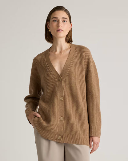 Mongolian Cashmere Oversized Boyfriend Cardigan Sweater - US 1783