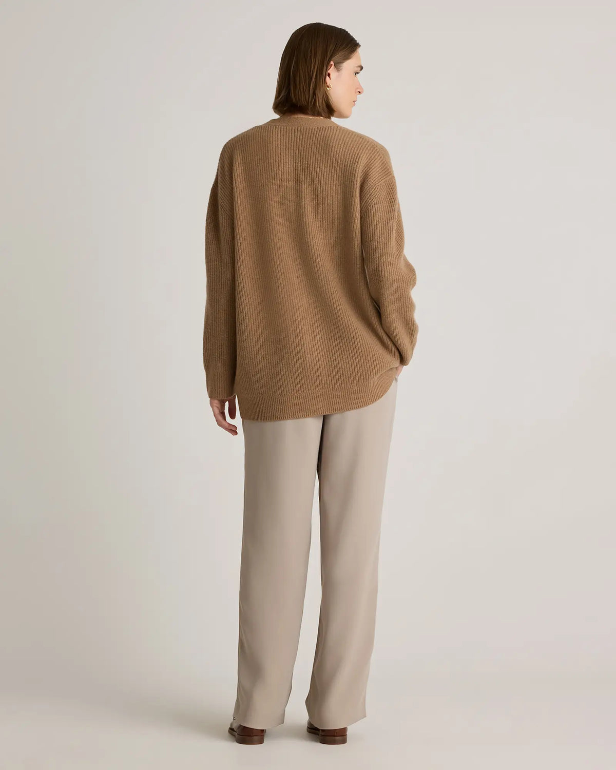 Mongolian Cashmere Oversized Boyfriend Cardigan Sweater - US 1783