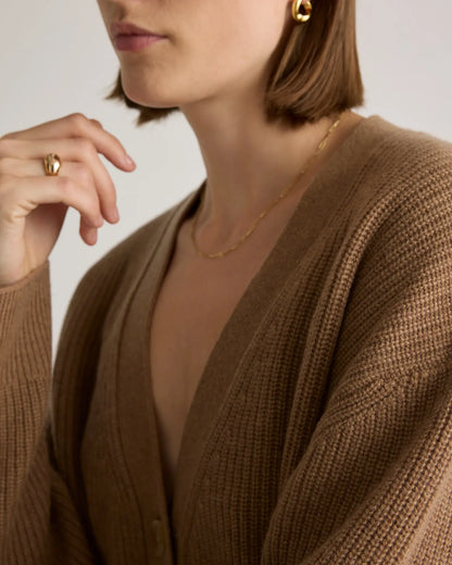 Mongolian Cashmere Oversized Boyfriend Cardigan Sweater - US 1783