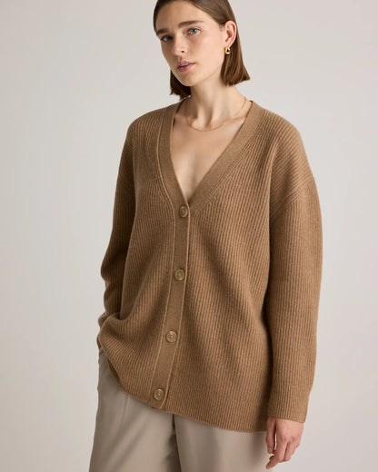 Mongolian Cashmere Oversized Boyfriend Cardigan Sweater - US 1783