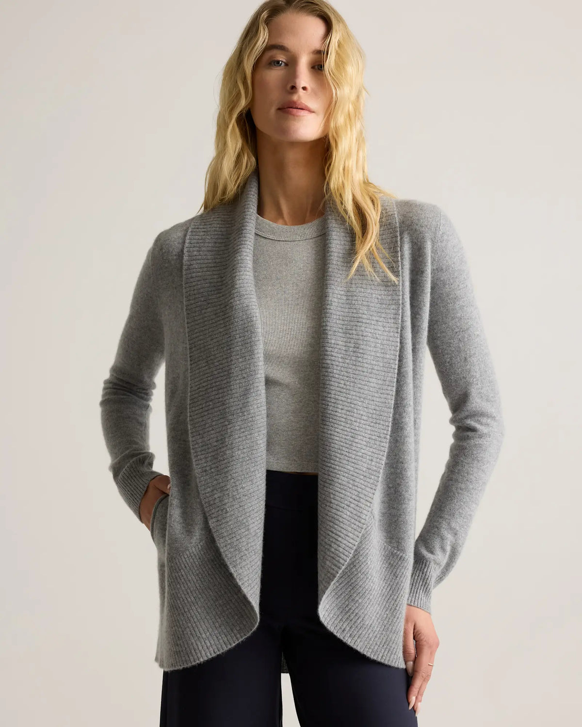 Mongolian Cashmere Open Cardigan Sweater - US 1279