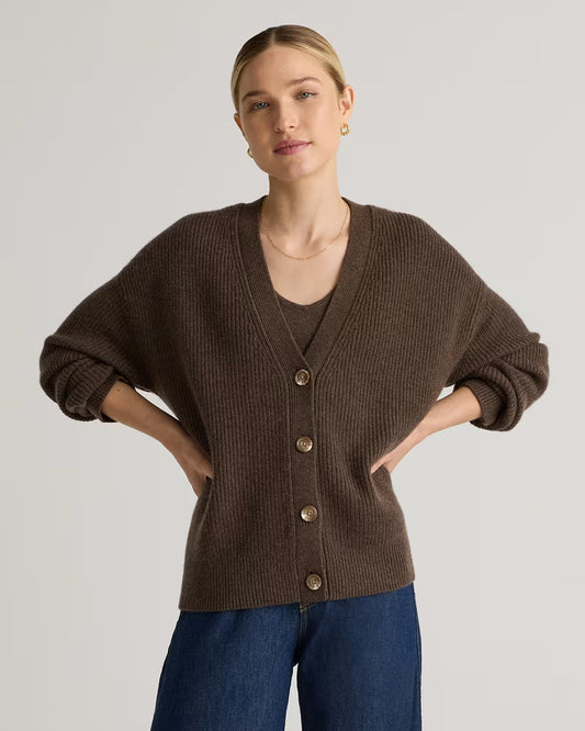 Mongolian Cashmere Fisherman Boxy Cropped Cardigan Sweater - US 1914
