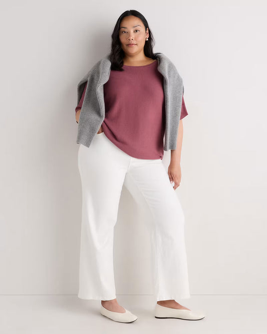Lightweight Cotton Cashmere Link-Stitch Dolman Sweater - US 9258