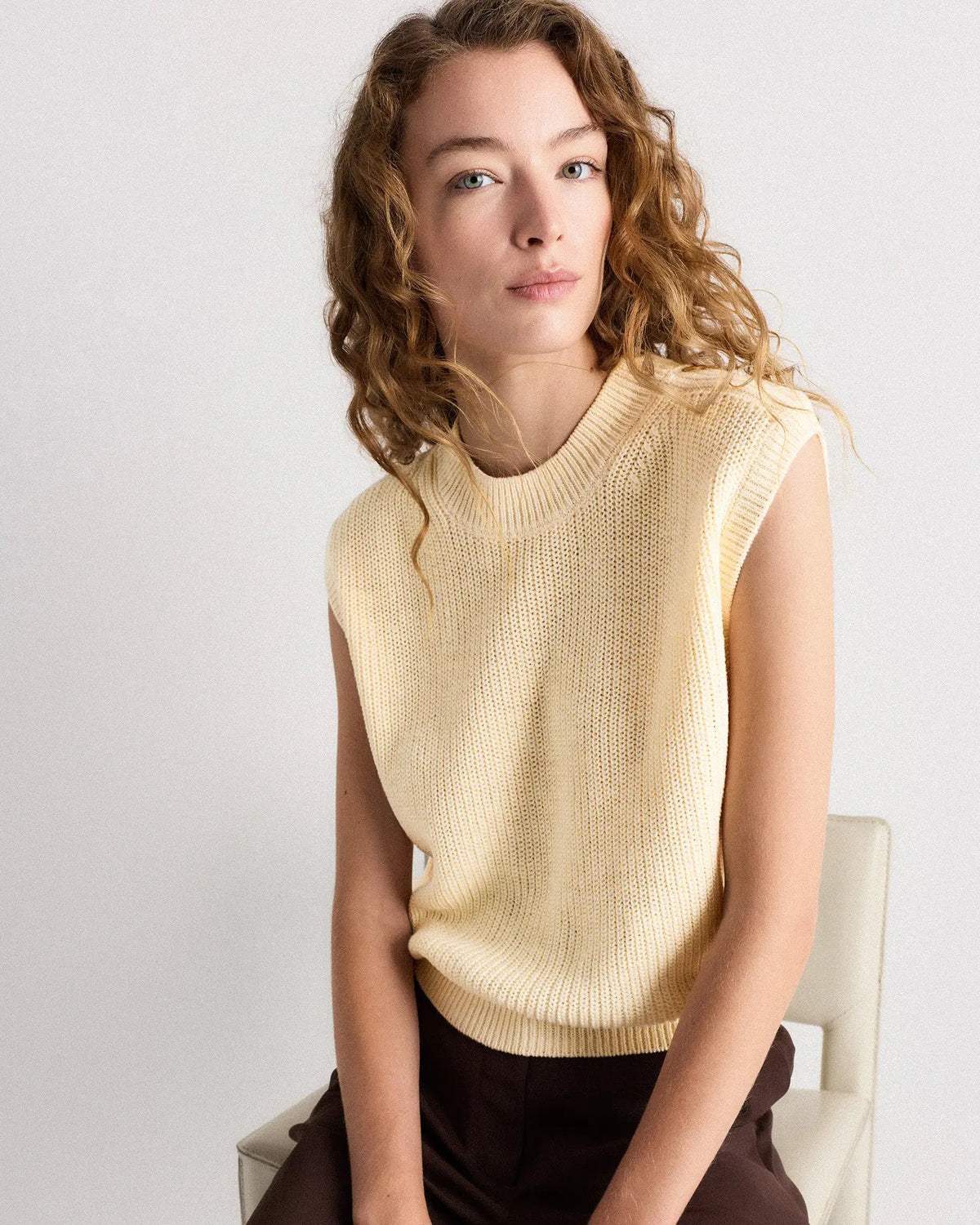 Cotton Linen Sweater Tank - US 9200