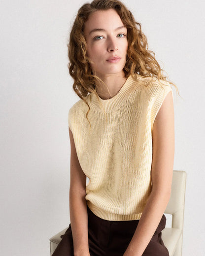 Cotton Linen Sweater Tank - US 9200