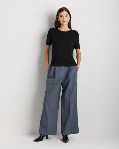 Lightweight Cotton Cashmere Relaxed Sweater Tee - US 5211