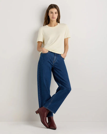 Lightweight Cotton Cashmere Relaxed Sweater Tee - US 9885