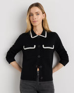 Australian Merino Wool Crochet Trim Sweater Jacket - US 9136
