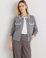 Australian Merino Wool Crochet Trim Sweater Jacket - US 4697