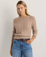 Mongolian Cashmere Shrunken Cable Crewneck Sweater - US 1193