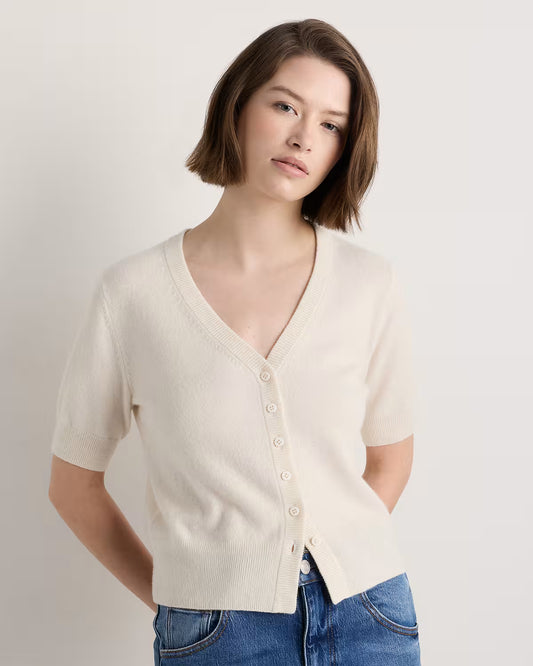 Mongolian Cashmere Short Sleeve Cardigan - US 6286