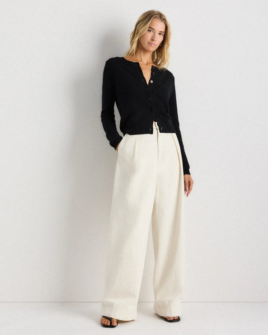 Mongolian Cashmere Cropped Crew Cardigan - US 9580