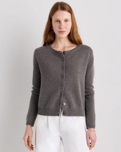 Mongolian Cashmere Cropped Crew Cardigan - US 1371