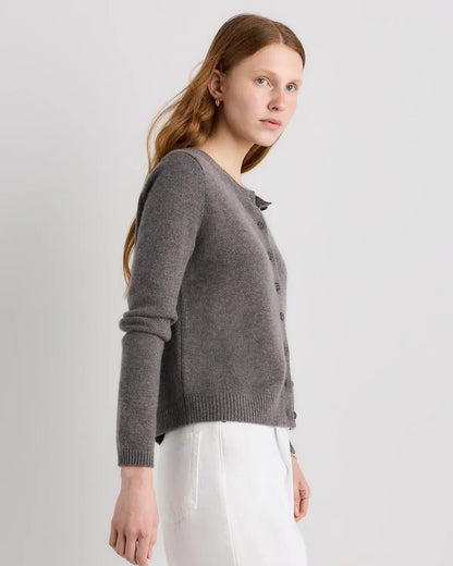 Mongolian Cashmere Cropped Crew Cardigan - US 1371