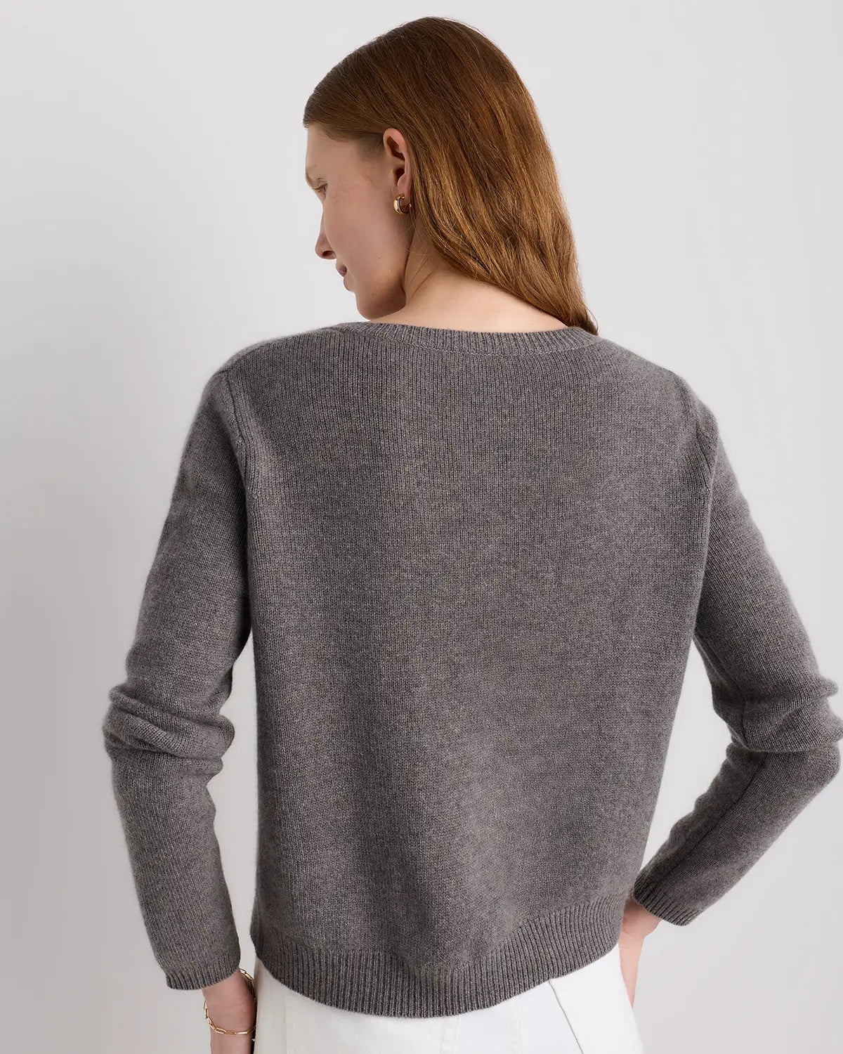 Mongolian Cashmere Cropped Crew Cardigan - US 1371