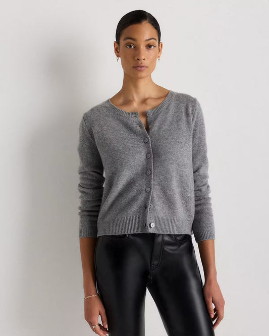 Mongolian Cashmere Cropped Crew Cardigan - US 2914