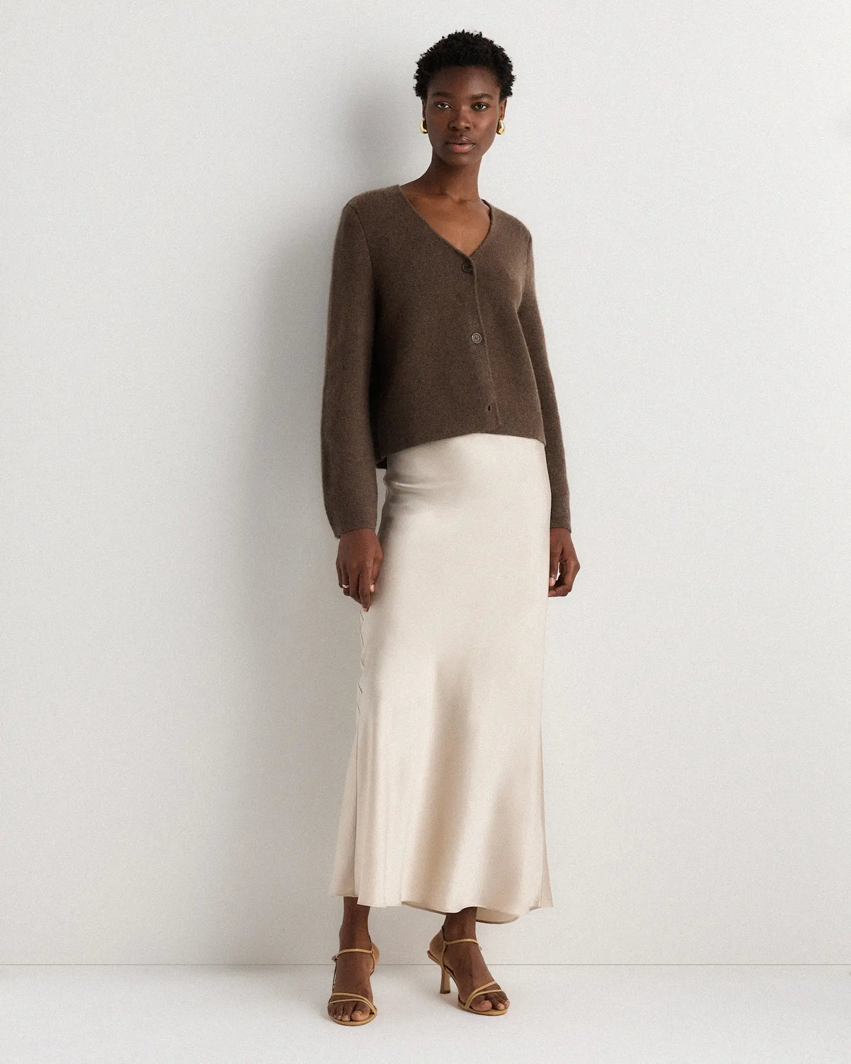 Mongolian Cashmere Structured V-Neck Cardigan - US 0319