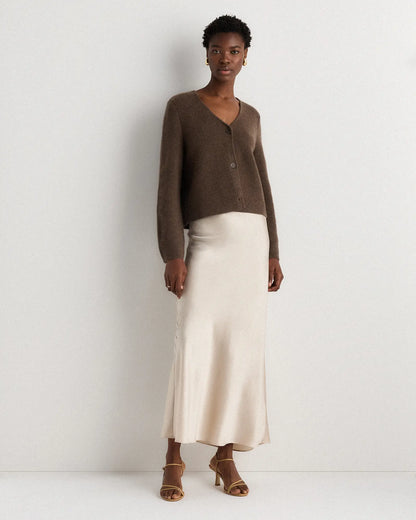 Mongolian Cashmere Structured V-Neck Cardigan - US 0319