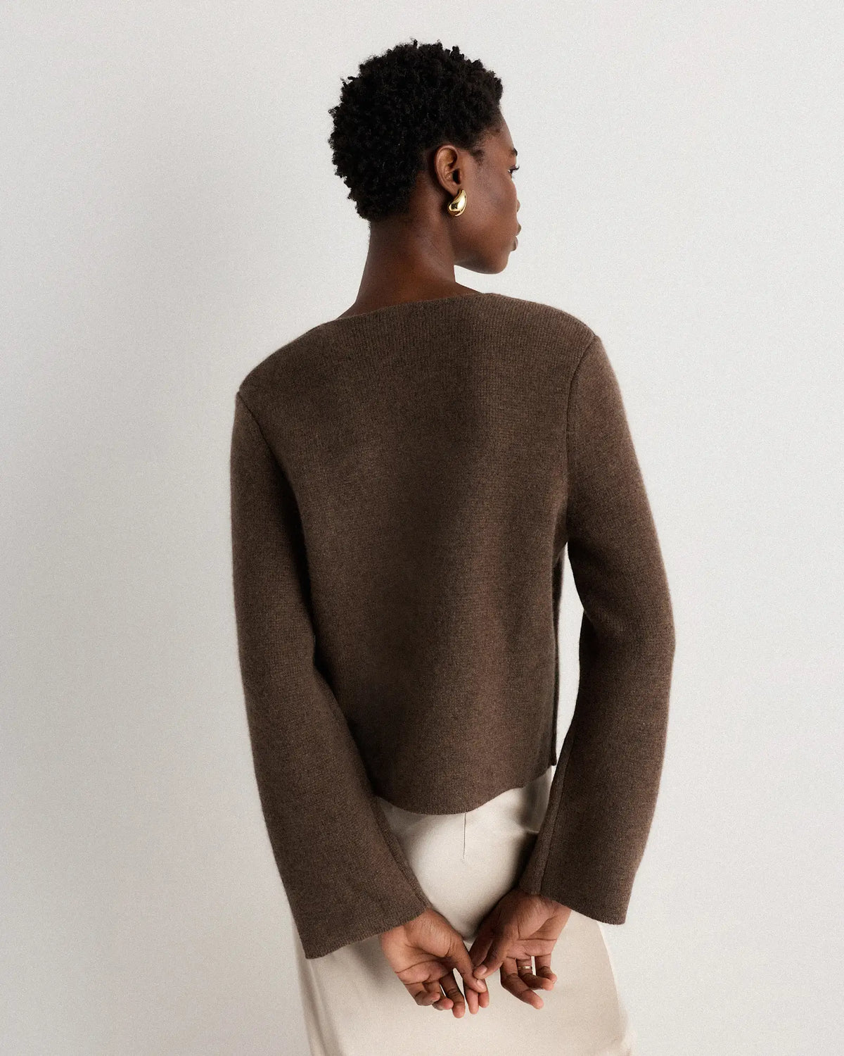Mongolian Cashmere Structured V-Neck Cardigan - US 0319