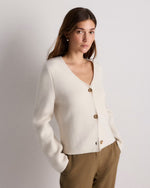 Mongolian Cashmere Structured V-Neck Cardigan - US 8536