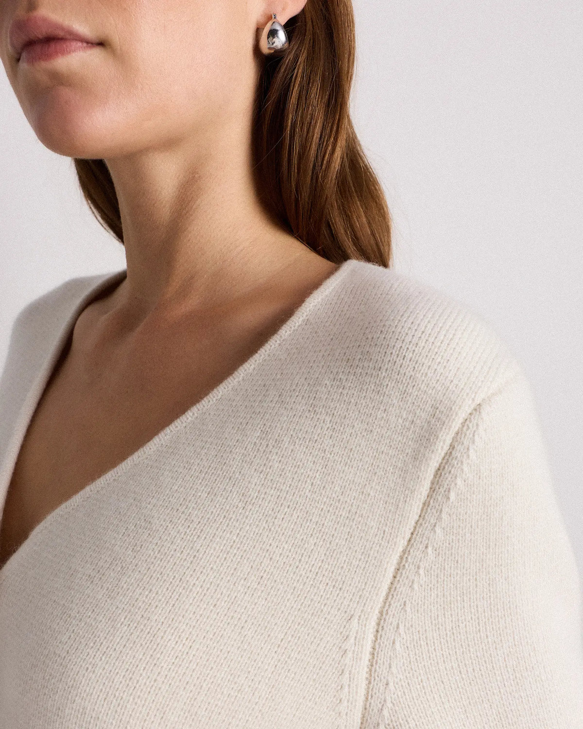 Mongolian Cashmere Structured V-Neck Cardigan - US 8536