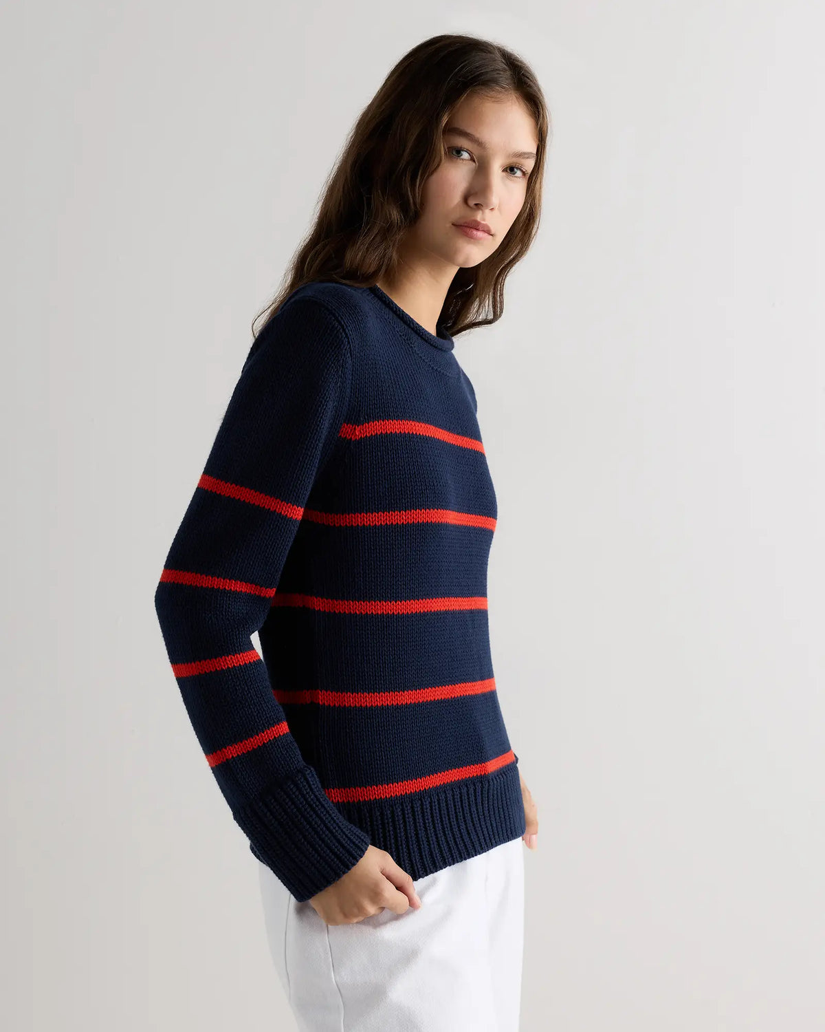 100% Organic Cotton Roll Neck Sweater - US 8572