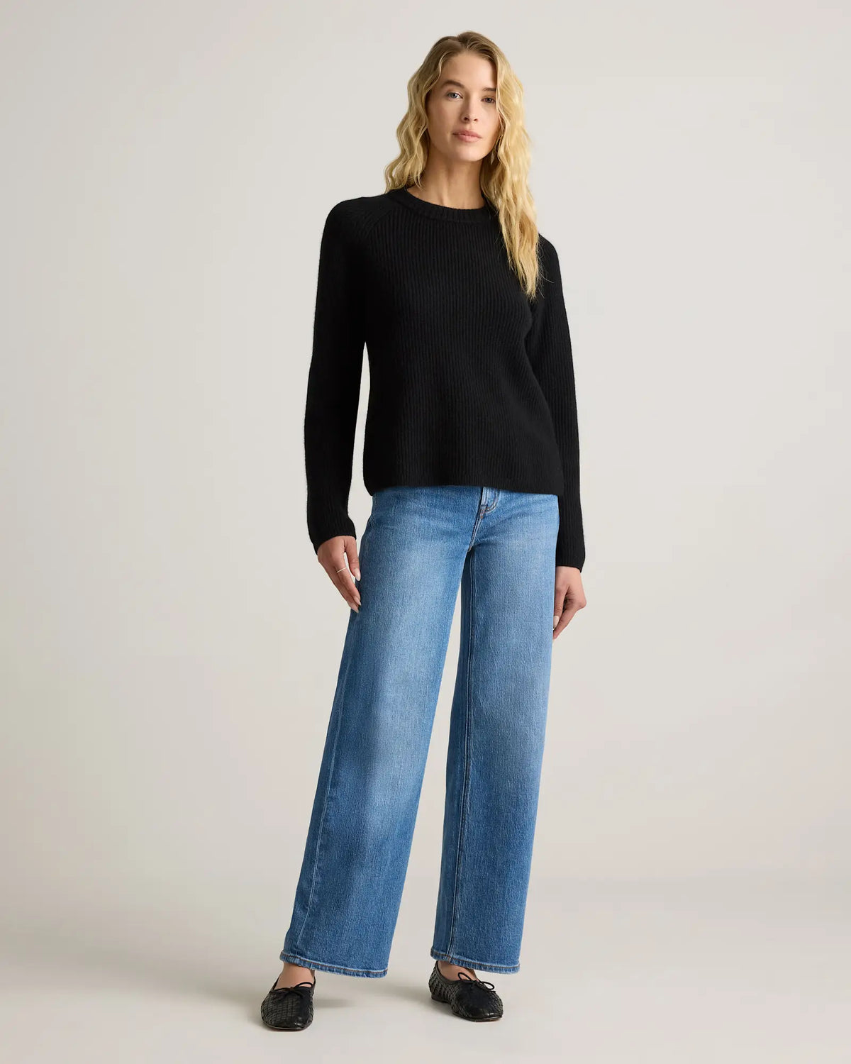 Mongolian Cashmere Fisherman Crewneck Sweater - US 9555