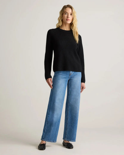 Mongolian Cashmere Fisherman Crewneck Sweater - US 9555