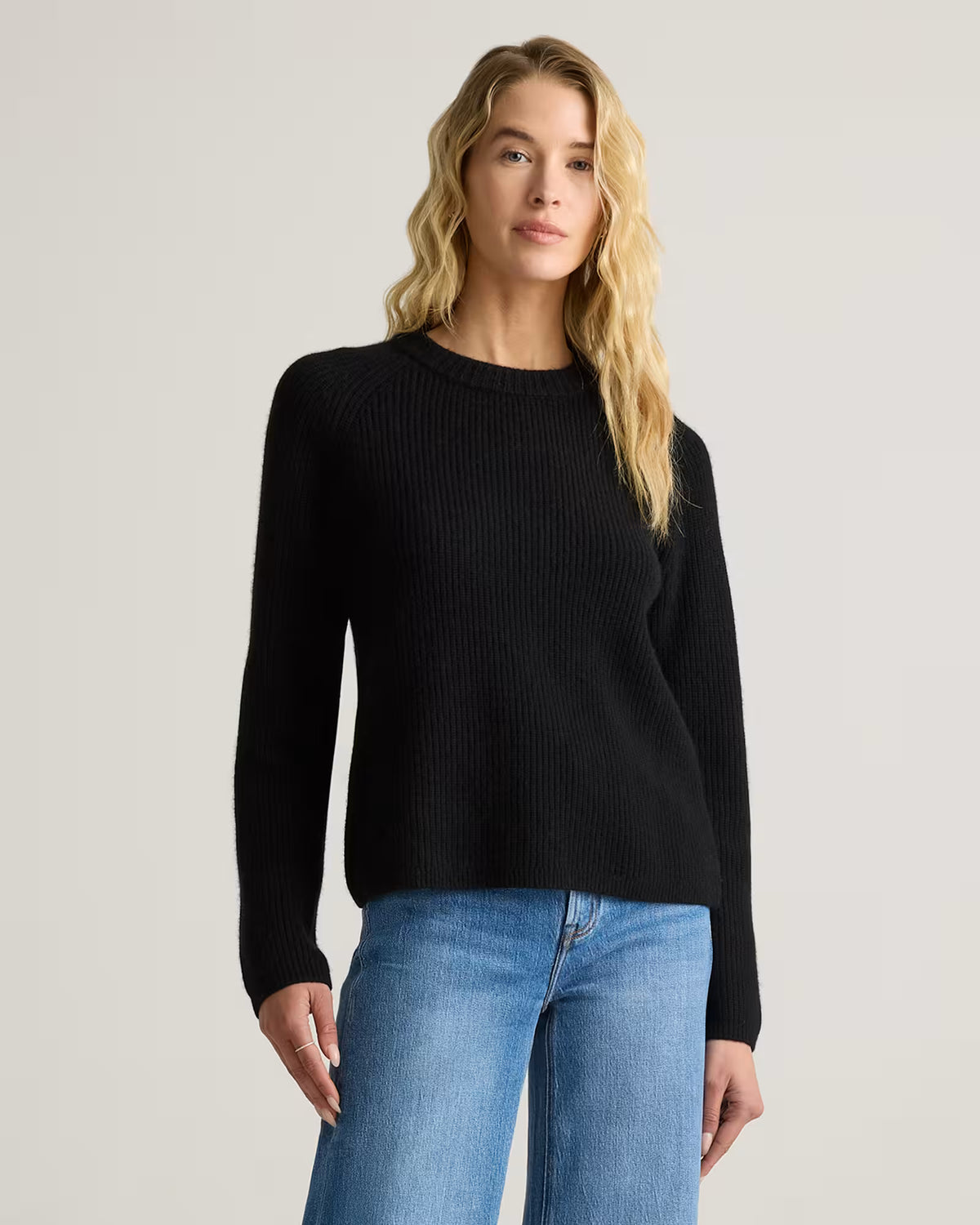 Mongolian Cashmere Fisherman Crewneck Sweater - US 9555