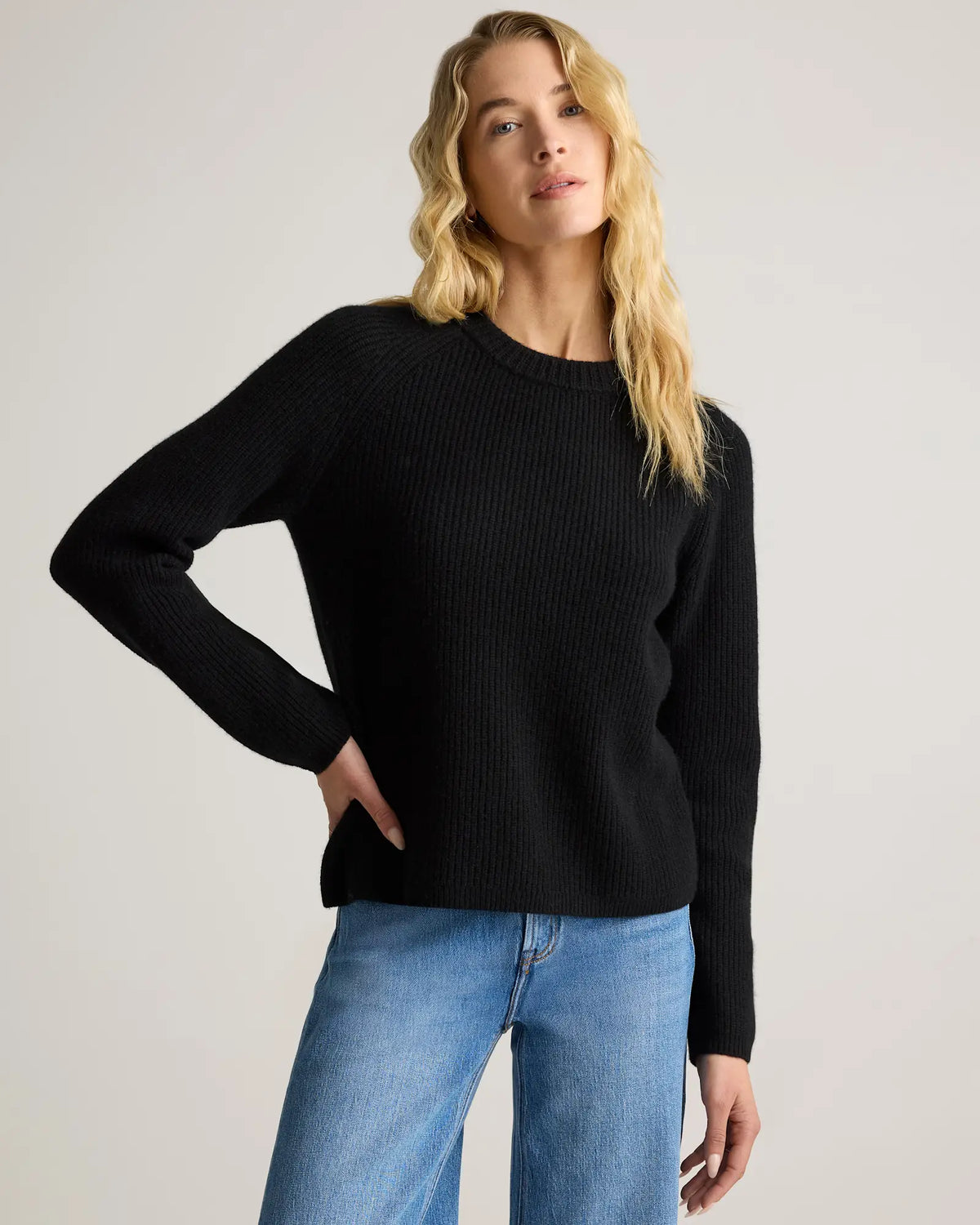 Mongolian Cashmere Fisherman Crewneck Sweater - US 9555