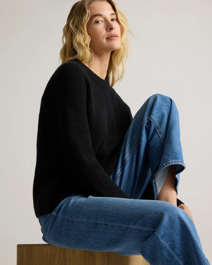 Mongolian Cashmere Fisherman Crewneck Sweater - US 9555