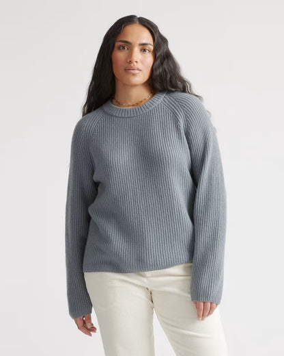 Mongolian Spring Cashmere Fisherman Crewneck Sweater - US 0363