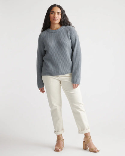 Mongolian Spring Cashmere Fisherman Crewneck Sweater - US 0363