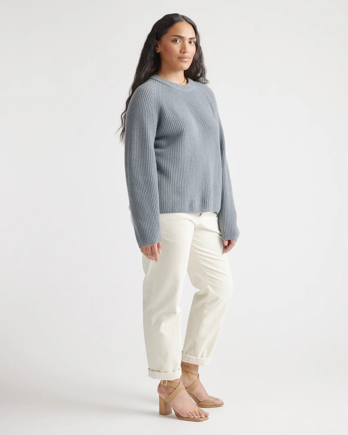 Mongolian Spring Cashmere Fisherman Crewneck Sweater - US 0363