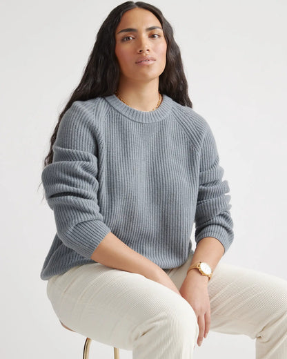 Mongolian Spring Cashmere Fisherman Crewneck Sweater - US 0363