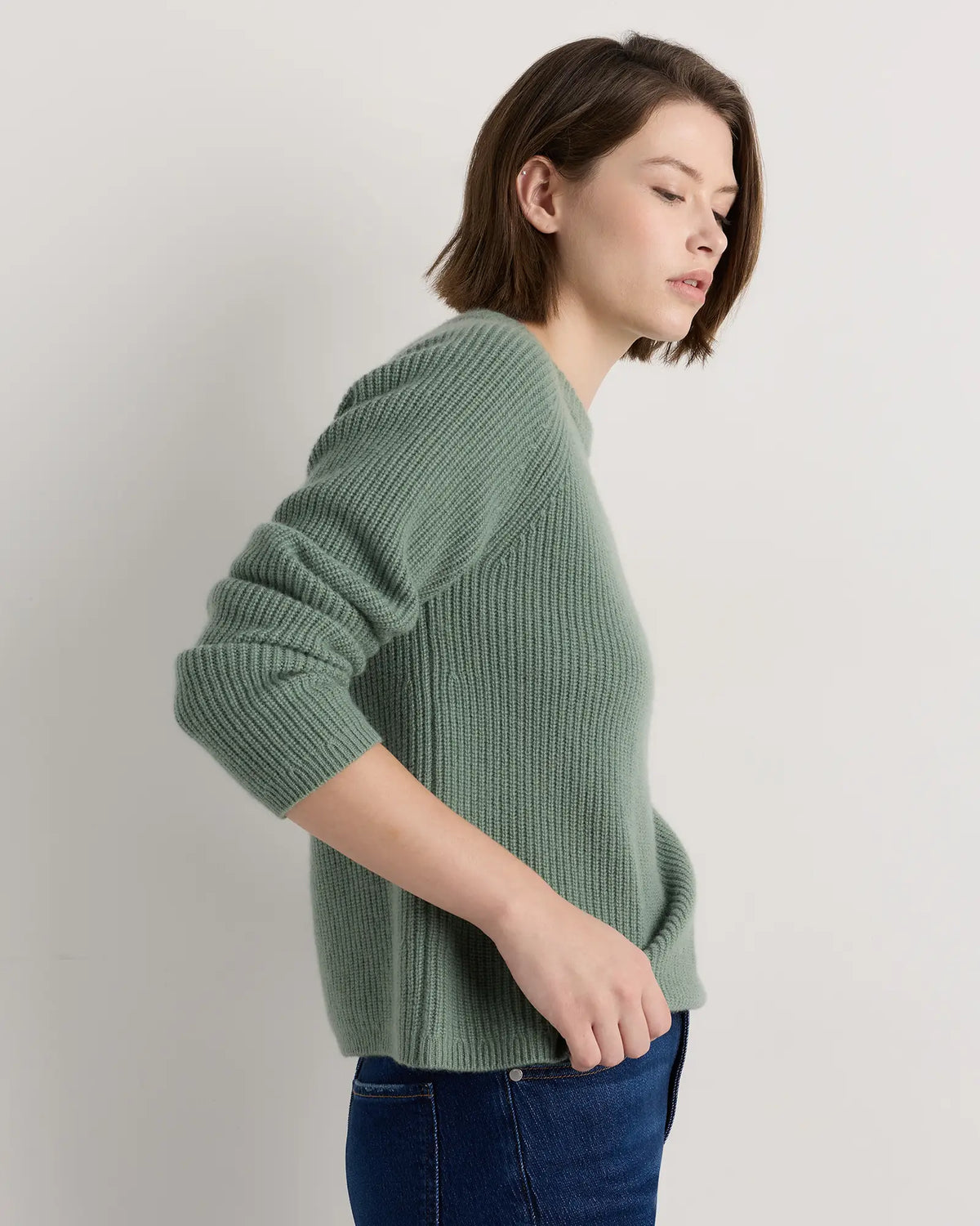 Mongolian Cashmere Fisherman Crewneck Sweater - US 4717