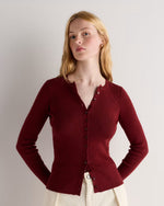 Cotton Cashmere Fitted Ribbed Cardigan - US 5722
