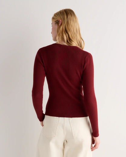 Cotton Cashmere Fitted Ribbed Cardigan - US 5722